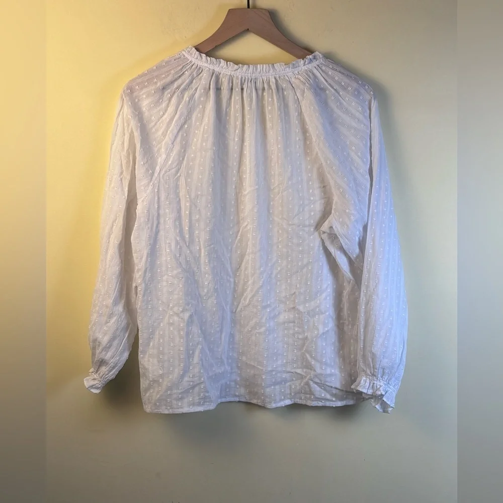 J. Crew Women's Swiss Dot Long Sleeve Blouse Top NWT Size Medium